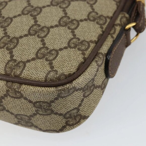 GUCCI GG Canvas Shoulder Bag PVC Leather Beige Auth sw1583 - Picture 4 of 16